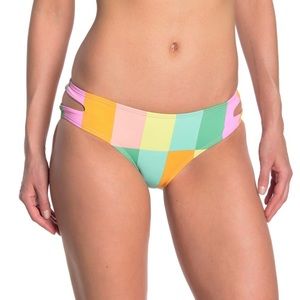 The Bikini Lab Striped Cutout Swim Hipster Bottom